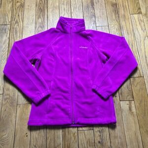 Columbia Womens Benton Springs Full Zip Fleece Jacket Magenta Pink Purple S